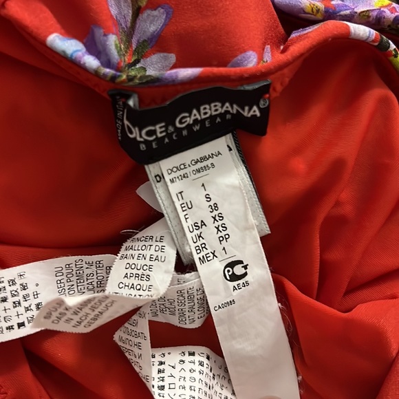 Dolce and Gabbana red floral halter one piece xs - Picture 4 of 5